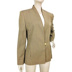 Vintage 70s Pendleton 100% Virgin Wool Collarless Single-Button Blazer Jacket
